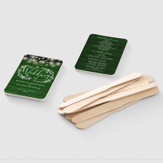 Hochzeitsprogramm für rustikal grüne Blumenstrauß Fächer (Non-assembled)