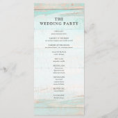 Hochzeitsprogramm für Rustikal-Holz-Türkis-Rose Programm (Rückseite)