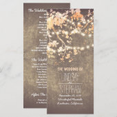 Hochzeitsprogramm für Rustikal-Rosa-Baumzweige Programm (Vorne/Hinten)