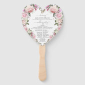 Hochzeitsprogramm für Rustikal-Rosa-Rose Fächer (Rückseite)