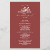 Hochzeitsprogramm für rustikale Barnschnecken (Vorderseite)