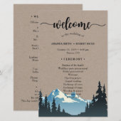 Hochzeitsprogramm für rustikale Bergwaldlandwälder (Vorne/Hinten)