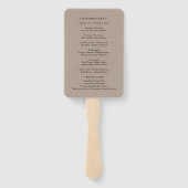 Hochzeitsprogramm für rustikale Bergwaldlandwälder Fächer (Rückseite)