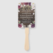Hochzeitsprogramm für rustikale Blumenzellenlampen Fächer (Vorderseite)
