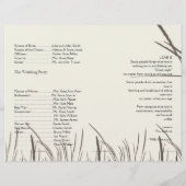 Hochzeitsprogramm für rustikale Grasländer (Rückseite)