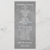 Hochzeitsprogramm für rustikale, graue und rosa Ba Programm (Rückseite)