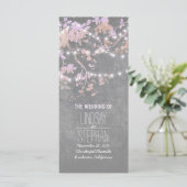 Hochzeitsprogramm für rustikale, graue und rosa Ba Programm (Stehend Vorderseite)