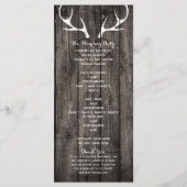 Hochzeitsprogramm für Rustikale Hirschliebhaber un Programm (Rückseite)