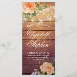 Hochzeitsprogramm für rustikale Holzblumen Programm