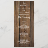 Hochzeitsprogramm für rustikale Landhäuser Programm (Vorderseite)