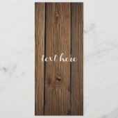 Hochzeitsprogramm für rustikale Landhäuser Programm (Rückseite)