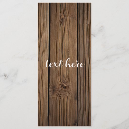 Hochzeitsprogramm für rustikale Landhäuser Programm (Rückseite)