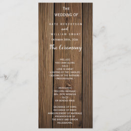 Hochzeitsprogramm für rustikale Landhäuser Programm