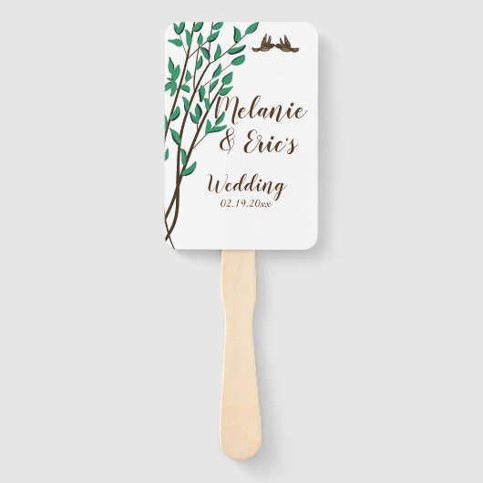 Hochzeitsprogramm für Rustikale Liebesvögel und -z Fächer (Vorderseite)