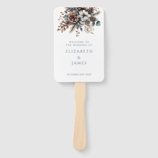 Hochzeitsprogramm für Rustikale Pinecones Fächer (Vorderseite)