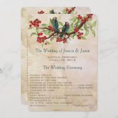 Hochzeitsprogramm für Rustikale Vintage Liebeskuli Programm (Vorne/Hinten)