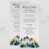 Hochzeitsprogramm für Rustikale Wälder (Vorne/Hinten)