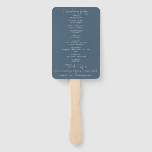 Hochzeitsprogramm für rustikale Wälder Fächer (Rückseite)