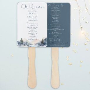 Hochzeitsprogramm für rustikale Wälder Fächer