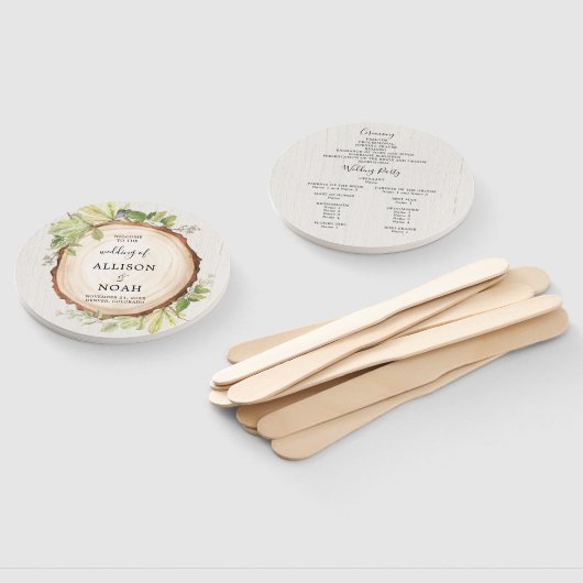 Hochzeitsprogramm für rustikale Wälder im Freien Fächer (Non-assembled)