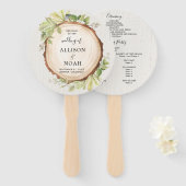 Hochzeitsprogramm für rustikale Wälder im Freien Fächer (Vorne und Hinten)