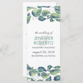 Hochzeitsprogramm für rustikale Wasserfarben-Blätt Programm (Vorne/Hinten)