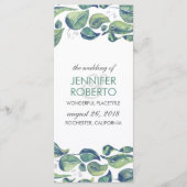 Hochzeitsprogramm für rustikale Wasserfarben-Blätt Programm (Vorderseite)