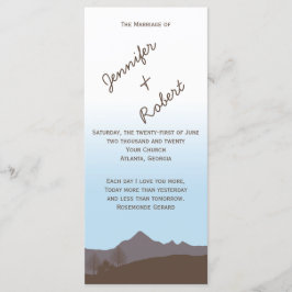 Hochzeitsprogramm für rustikale Wasserfarben Programm