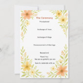 Hochzeitsprogramm für rustikale Wildblume (Rückseite)