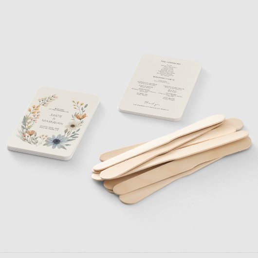 Hochzeitsprogramm für Rustikale Wildblume Wreath G Fächer (Non-assembled)