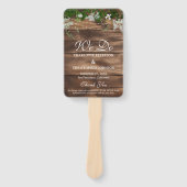 Hochzeitsprogramm für Rustikales Barnholz Fächer (Vorderseite)