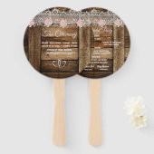 Hochzeitsprogramm für Rustikales Barnholz und Spit Fächer (Vorne und Hinten)