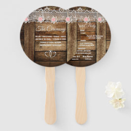 Hochzeitsprogramm für Rustikales Barnholz und Spit Fächer