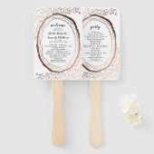 Hochzeitsprogramm für rustikales Holz Fächer (Vorne und Hinten)