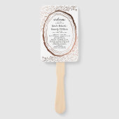 Hochzeitsprogramm für rustikales Holz Fächer (Vorderseite)