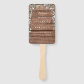 Hochzeitsprogramm für rustikales Holz Fächer (Vorderseite)