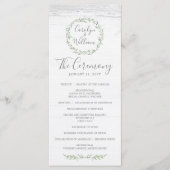 Hochzeitsprogramm für Rustikales Holz und Botanisc Programm (Vorderseite)