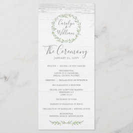 Hochzeitsprogramm für Rustikales Holz und Botanisc Programm