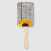 Hochzeitsprogramm für rustikales Holz und Sonnenbl Fächer (Vorderseite)
