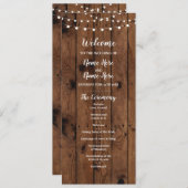 Hochzeitsprogramm für rustikales Holz und String L Programm (Vorne/Hinten)