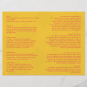 Hochzeitsprogramm für Safran und Pink Peacock Hind (Rückseite)