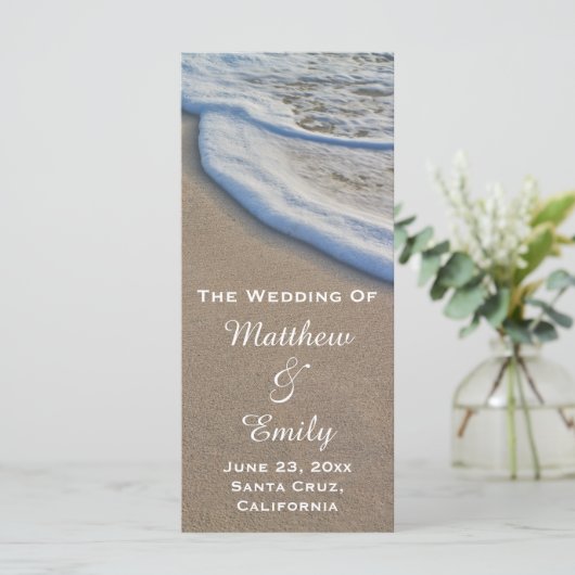 Hochzeitsprogramm für Sandstrand und Meeresschaum Programm (Stehend Vorderseite)