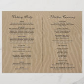 Hochzeitsprogramm für Sandstrand und Starfish Beac (Hinten)