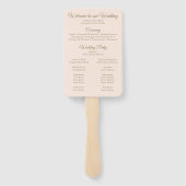 Hochzeitsprogramm für sanfte Pfirsiche und Blush Fächer (Rückseite)