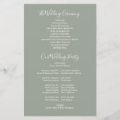 Hochzeitsprogramm für sattelgrüne String-Lichter (Rückseite)
