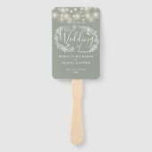 Hochzeitsprogramm für sattelgrüne String-Lichter Fächer (Vorderseite)