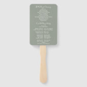 Hochzeitsprogramm für sattelgrüne String-Lichter Fächer (Rückseite)