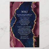 Hochzeitsprogramm für Schiffe, Burgund und Gold (Vorderseite)