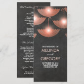 Hochzeitsprogramm für Schirme und Rosa Programm (Vorne/Hinten)