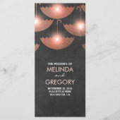 Hochzeitsprogramm für Schirme und Rosa Programm (Vorderseite)